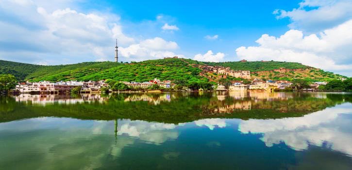 Panoramic view of Bundi town in Rajasthan